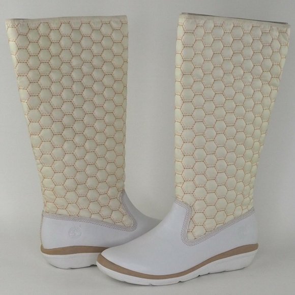 Timberland Kickadillaquilt Womens Boots White Leather 14In Vintage - Picture 7 of 12